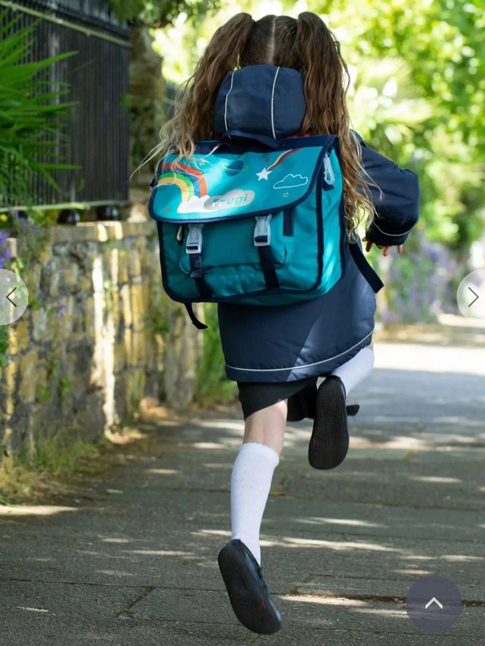 Frugi Kids Teal Rainbow & Stars School Satchel